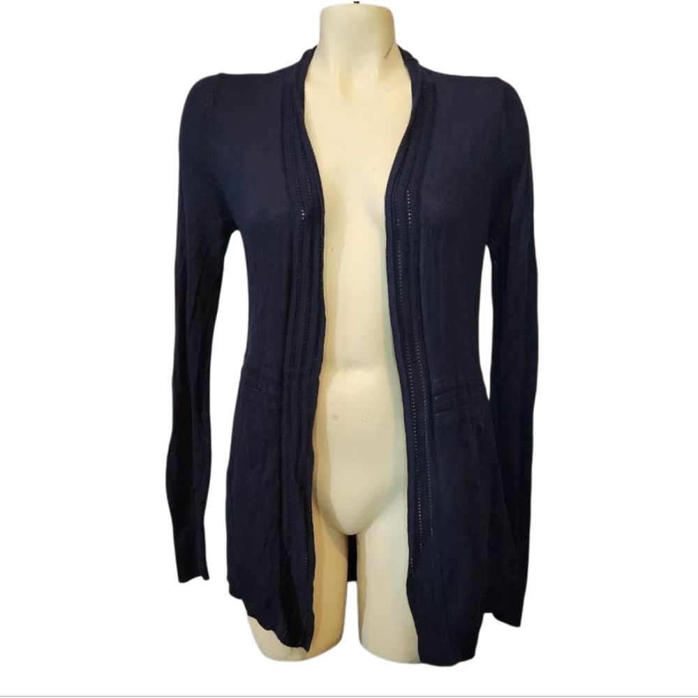 Women's Cato Navy Knit‎ Open-Front Sweater Size Small
